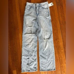H&M wide leg high rise jeans